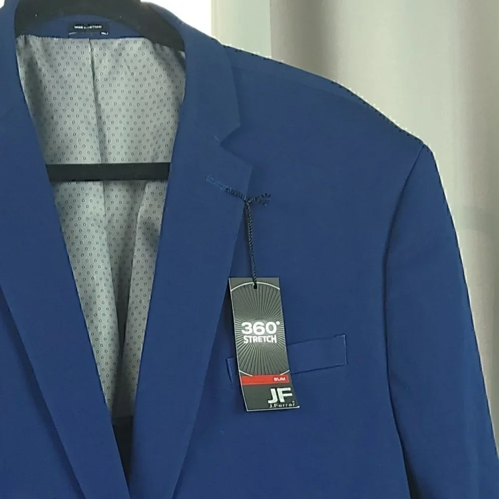 J. Ferrar 360 Degree Stretch Navy Blue Suit Jacket Size XL (46/48) Reg (NWT) - Picture 4 of 10